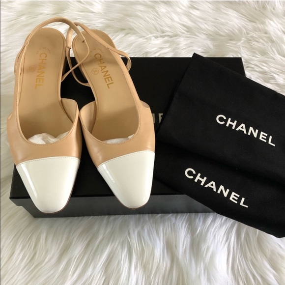 CHANEL Shoes - Chanel Slingback Two Tone Flats
